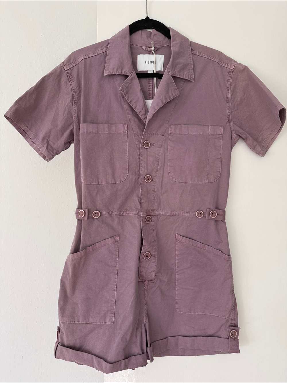 Pistola Mauve Short Sleeve Utility Romper